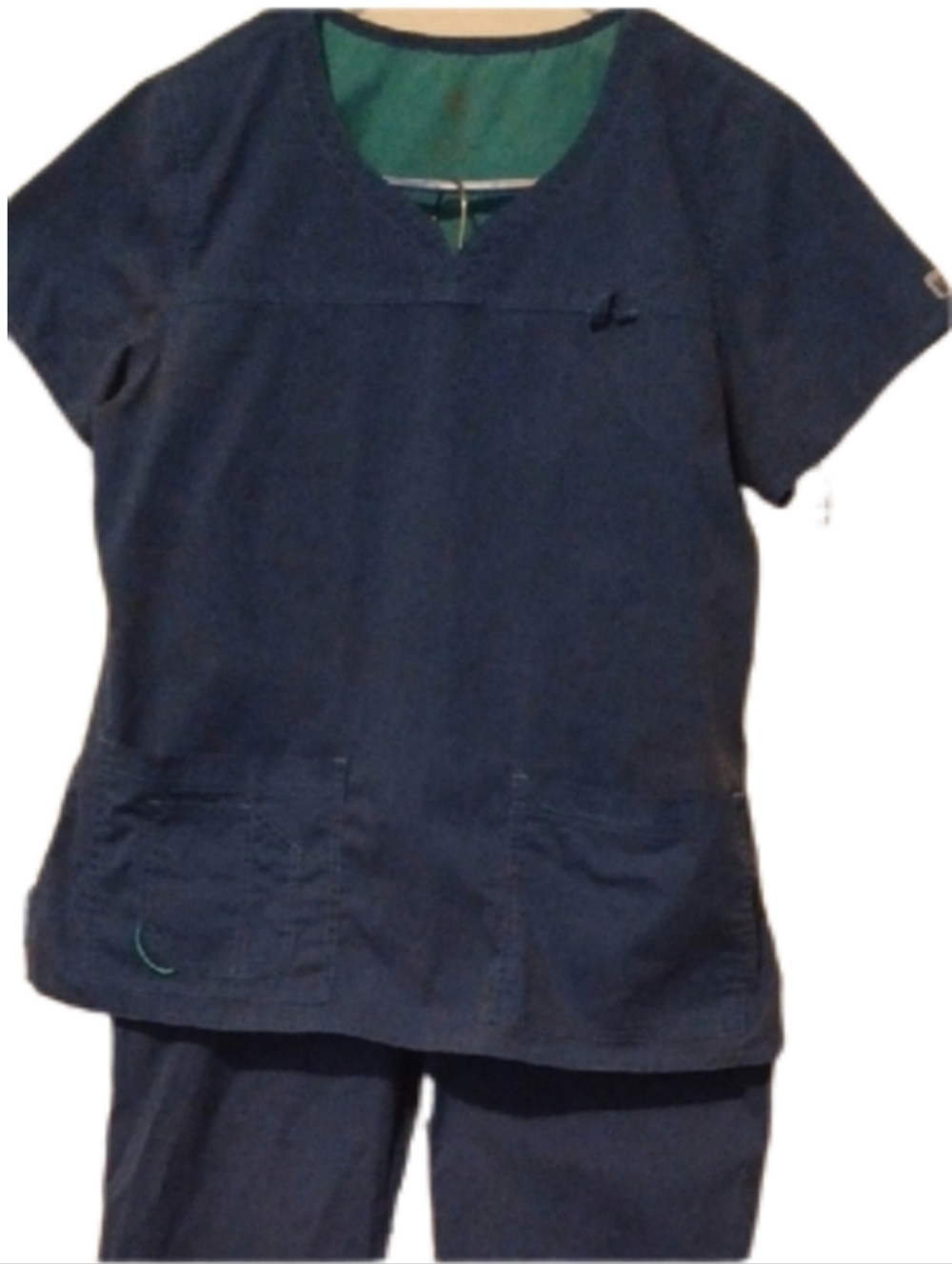 -- Blue Scrub Set - Two-Piece Medical Uniform